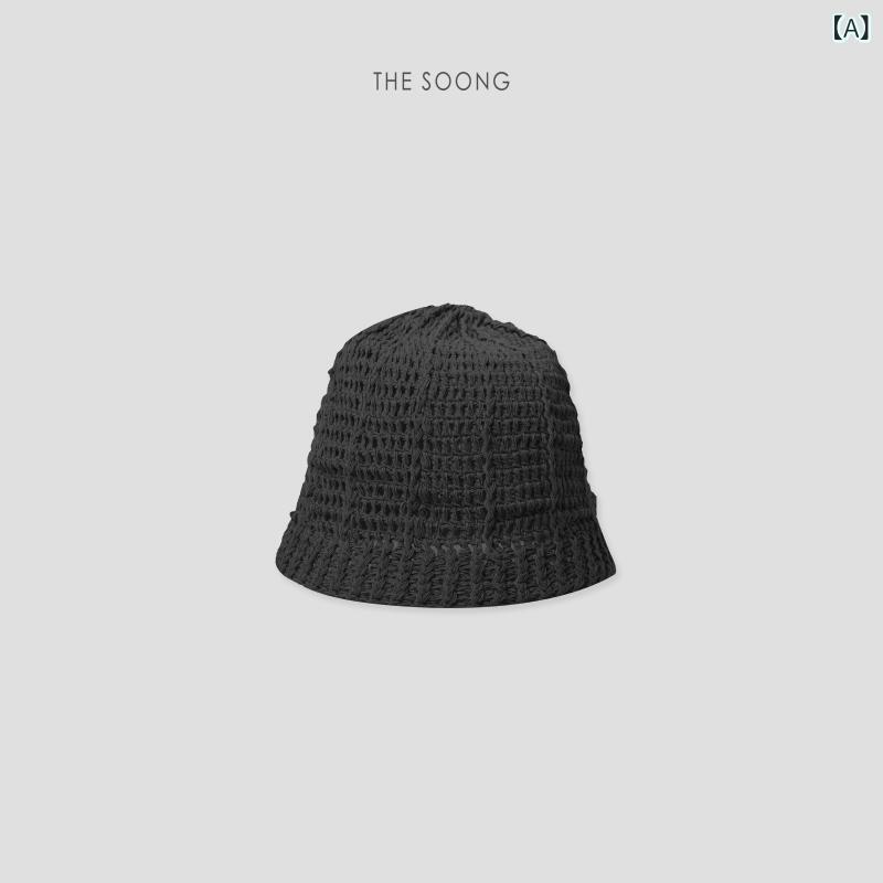 サマー ニット レディース 帽子 THESOONG / 手編み リネン コットン 毛 玉 防止 ニット 帽