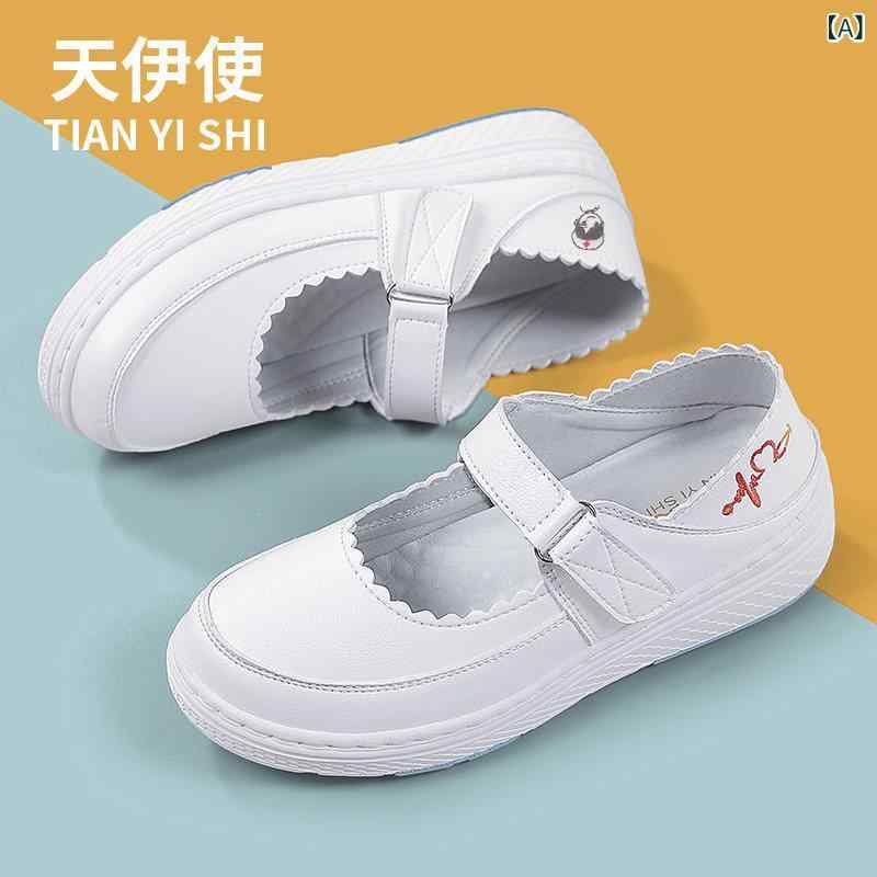 ナースシューズ ソフト ソール 医療用 シューズ ナースシューズ 女性用 柔らかい 靴 底 通気性 疲れにくい 夏用 滑り止め 軽量で 快適 厚底 高めの ウェッジ ヒール