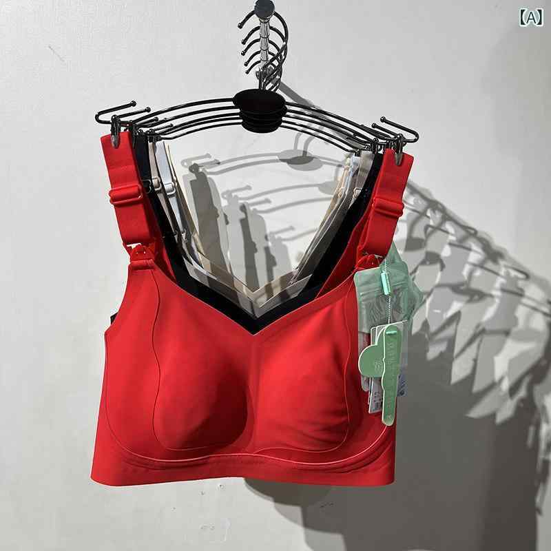 マタニティ 授乳 下着 マタニティ 下着 ギャザー 垂れ 防止 大きめ カップ 鮮やかな 赤の 授乳 ブラ 薄型 小 胸 大きいサイズ