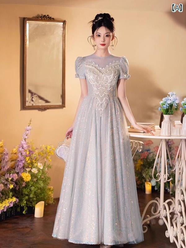 パーティー ドレス スリムフィット 女性用 フランスの イブニングドレス 軽い 贅沢 ハイエンド 頑丈な ホストの パーティー 芸術 試験 大人 ドレス