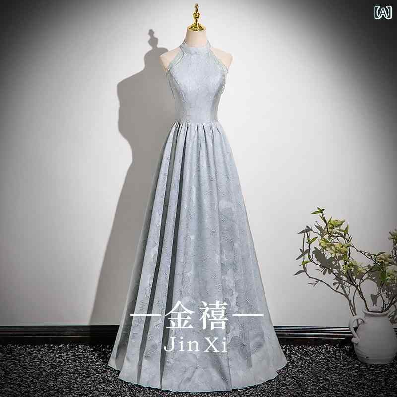 パーティー ドレス スリムフィット 大人 ホルターネックの 中国 イブニングドレス 2025 婚約 花嫁の モーニング ドレス 高級 ピアノ ボーカル 卒業 司会者 9,418円
