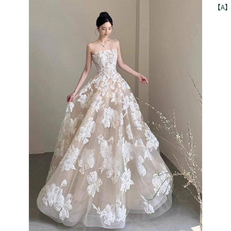 パーティー ドレス スリムフィット 美しい 婚約 イブニングドレス 女性 2025 高級 軽量 花嫁の 結婚式 軽い ウェディングドレス プリンセス ドレス