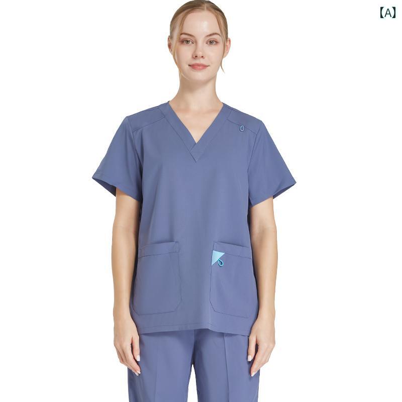 ナース 服 医師用 速乾 伸縮性 手術 衣 手洗い用 服 女性用 室 作業着 男性用 長袖 半袖 夏用 スクラブ
