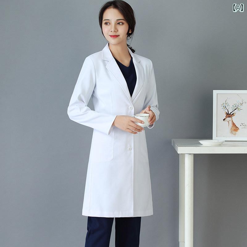 ナース 服 白衣 長袖 半袖 医師 制服 男女兼用 美容 口腔用 プラスチック 病院 作業着 実験 着 高級