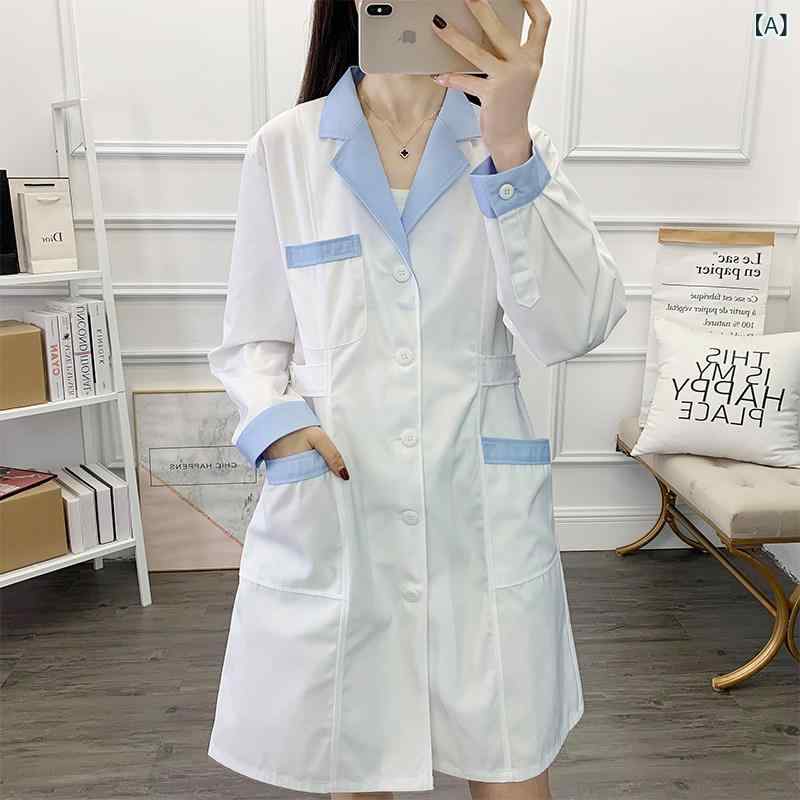 ナース 服 薬局 作業着 女性用 白衣 半袖 長袖 看護 師 員 軽い 医療 美容院 厚手 口腔 クリニック