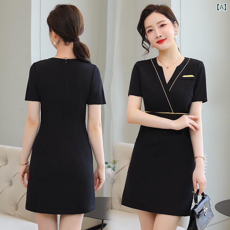 レディース ビジネス スーツ スカート ドレス 美容院 美容師 宝石 店 作業着 プロ ドレス 女性 2024 夏 パールホテル