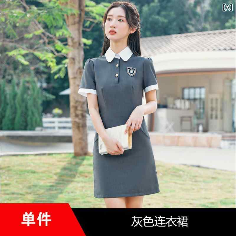 レディース ビジネス スーツ スカート ドレス カレッジ サマー ドレス 幼稚園の 先生の 制服 OL プロ 教師 先生 おしゃれな グループ 作業着