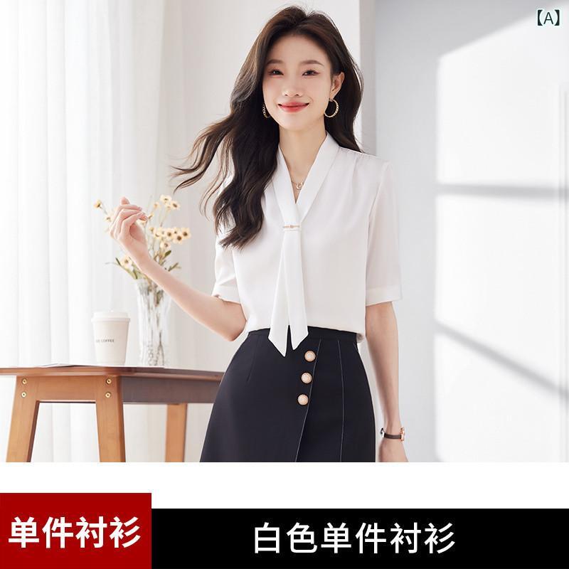 無地 トップス シャツ レディース ホワイト シフォンシャツ レディース 2025 夏 ハイエンド ファッション 小さい シャツ 通勤 プロ 半袖