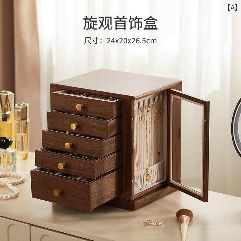 宝飾品ボックス席 納めるボックス席 輪っか 首飾り 余分の物の 宝飾品を 回転させる させて 納める できる 御前上等で 凝った 木製 宝飾品ボックス席 ボックス席です。
