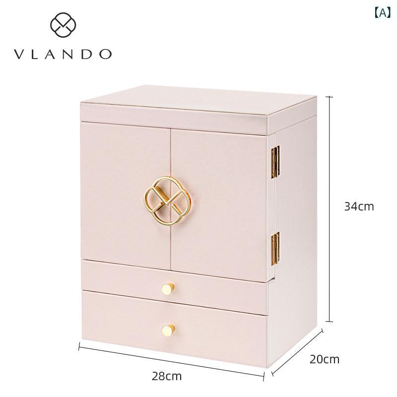 ジュエリーボックス 収納ボックス VLANDO ジュエリーボックス大容量 ネックレス ジュエリー ゴールド イヤリング 収納 ボックス 2025年 新