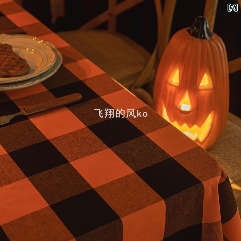 テーブルクロス ハロウィーンの テーブル クロス 食器 ホリデー パーティーの 装飾 チェック 柄の シンプル レストランの ピクニックの