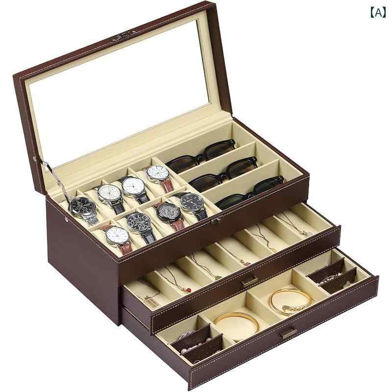 眼鏡納めるボックス席 腕 時辰儀 眼鏡 宝飾品の 櫂 はたご屋 一 納める ボックス席。 黒眼鏡 首飾り 指環 イヤリング 腕輪など 身寄り用の大静電容量。