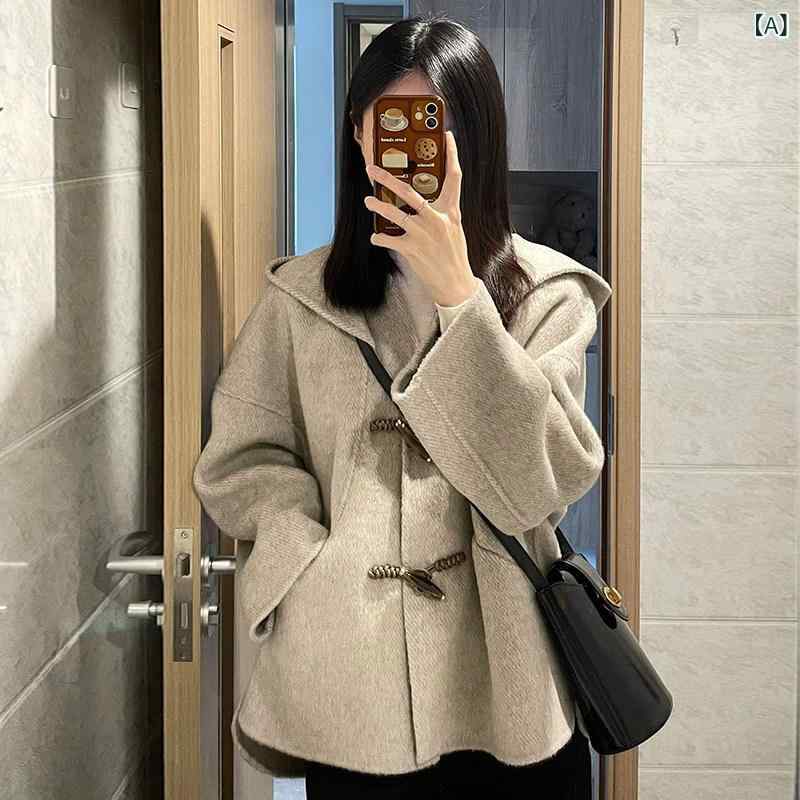 ダッフルコート レディース 韓国 高級で 美しい ダッフルコート 小柄な 女性に ぴったり ショート 丈 ウール コート 秋冬 スタイル。 7,147円