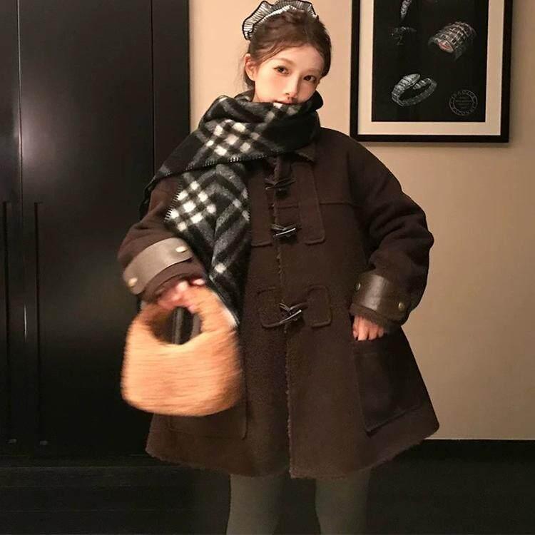 ダッフルコート レディース Nalian 100 レディース 羊毛 厚地の外套 冬 ゆったり 朦々たる リヴァーシブル 唐人笛名取り草