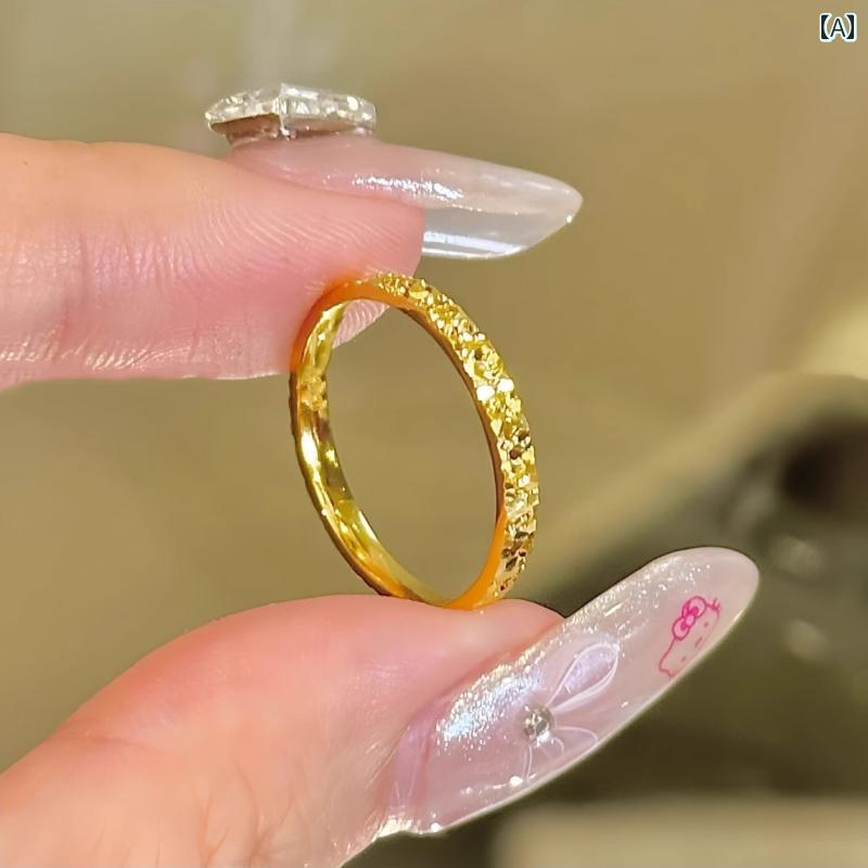 女性用 リング 砕 氷 金 無地 リング 男女 カップル 巻き シルバー テール 誕生日 ホリデーギフト|LAONsChoice