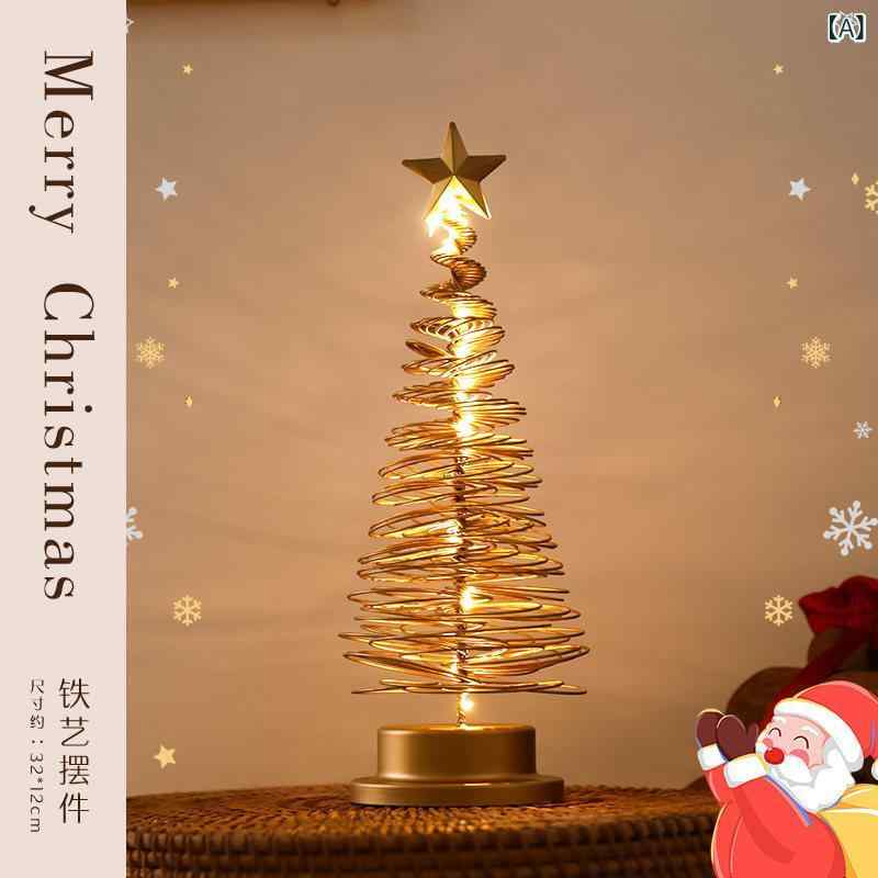クリスマスツリー クリスマスデコレーション 2024新 鉄製 クリスマス ツリー デスク トップ オーナメント ギフト 雰囲気 シーン レイアウト