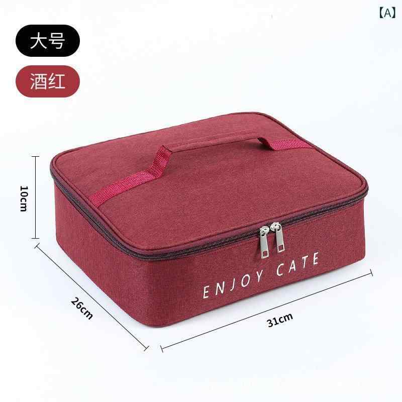 ランチバッグ 2 L コンパートメント ランチ ボックス / 弁当 バッグ フラット 厚手 アルミホイル 断熱 トートバッグ オフィスワーカーと 学生用