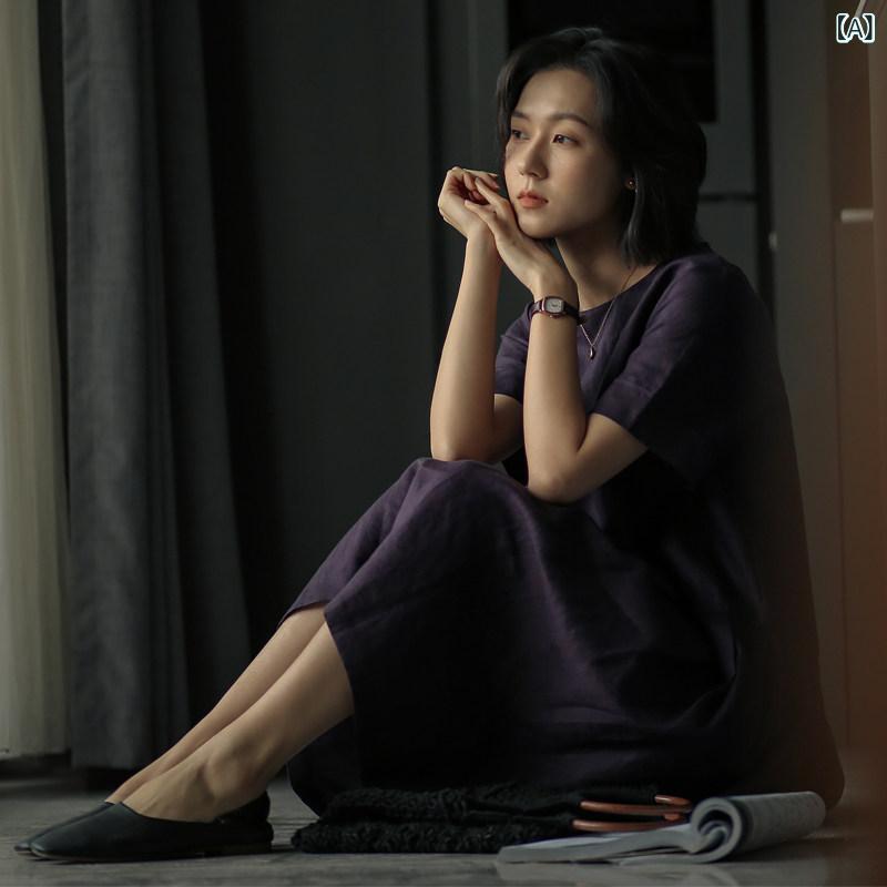 ストレートリネンスカート 不必要な 韓国 文学研究 リネン お召しもの お上さん 2024 夏の新 レディース 心地よい 筋目 真っただ中丈 スコート
