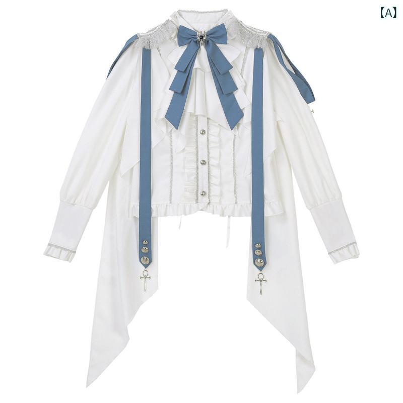 ロリータ メイド服 ガールズ ネバー アイランド スター ナイト アーミー Lo ロングスリーブ トップ スカート スーツ ロリータ