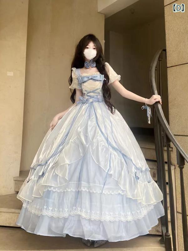 ロリータ メイド服 ロリータ 花嫁 成人 式 ドレス プリンセス 誕生日 コンサートわー い 大きい スカート フライト 日記
