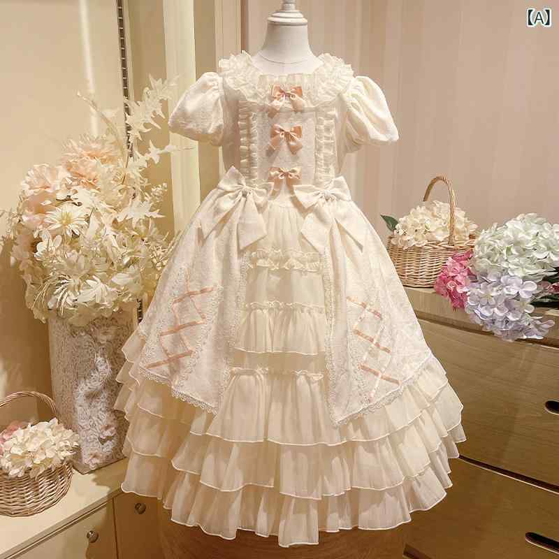 ロリータ メイド服 女の子 ロリータの ゴージャスな プリンセス ドレス ロリータ 宮殿の フラワーガール 誕生日