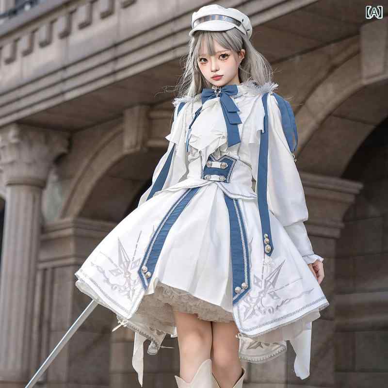 ロリータ メイド服 Miaojun Studio ホワイトナイト ナイト ロリータ プリンス トップ スカート スーツ ミリタリー ロ｜LAONsChoice