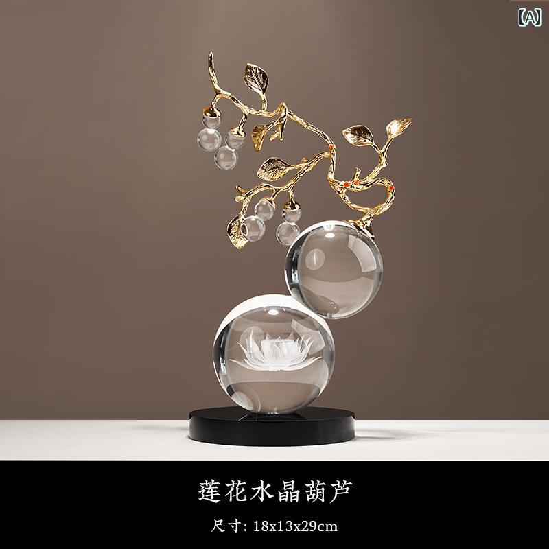 装飾品 飾り 幸運の 水晶 ひょうたん 飾り ライト 高級 リビング ルーム ワイン キャビネット オフィス 装飾 引っ越し 祝い ギフト