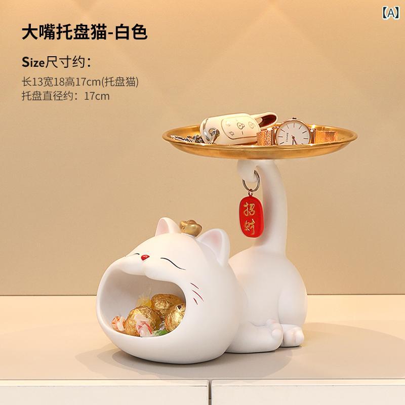 装飾品 飾り 招き 猫 ポーチ キー 収納 飾り 玄関 靴 キャビネット リビング ルーム デスク トップ 棚 ホームデコレーション 新築 祝い ギフト