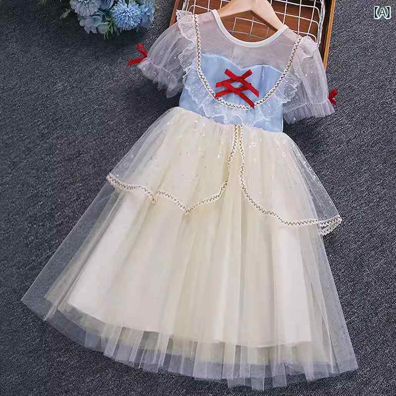 レインボーメッシュ ドレス 女の子 ドレス 2025 子供用 ピンクの レインボー 小さい 高級 プリンセス 夏