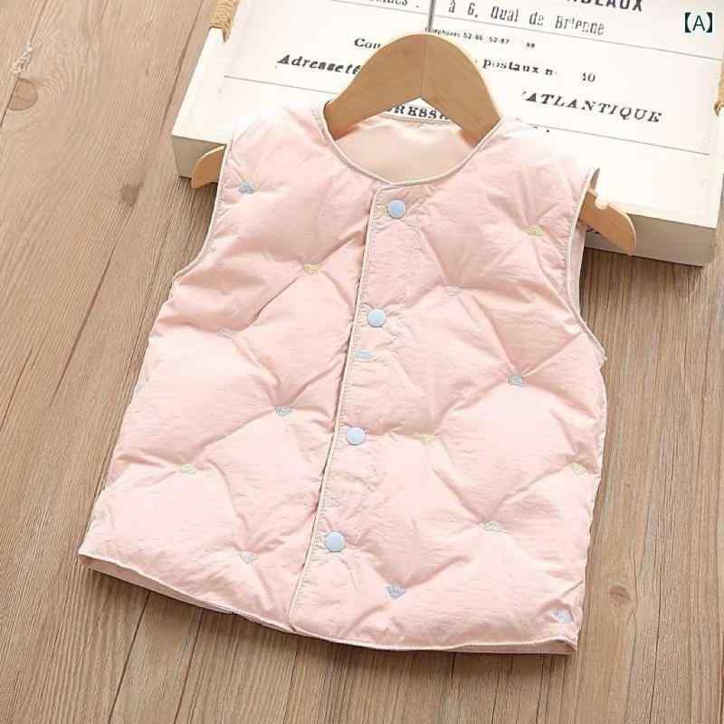 子供用 ダウンベスト 90 ホワイトダックダウン 男の子と 女の子用 ダウン ベスト 子供用 ベビー マルチ カラー 暖かい ライナー 冬