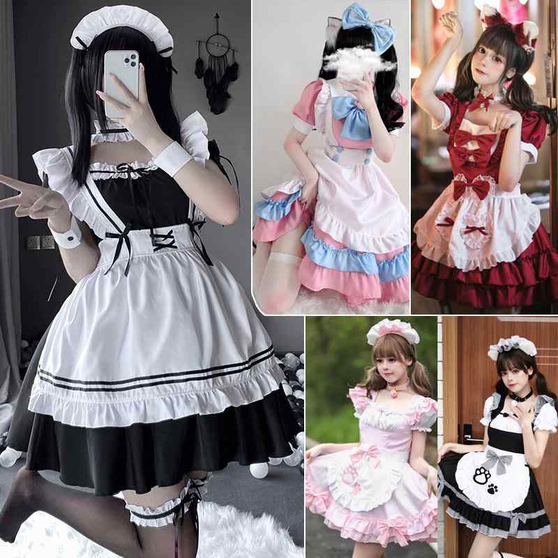メイド服 コス メイド 服 コス かわいい メイドさん レディース コスチューム 大きいサイズ ロリータ ワンピース 二 次元 コスプレ 衣装