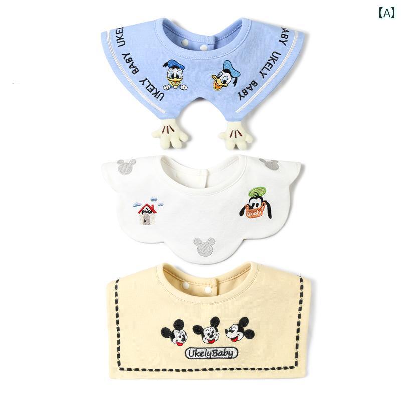 よだれかけ 新生児用 よだれかけ タイプ A 春夏用 綿製 唾液 吸収性 男の子と 女の子用 フェイク カラー