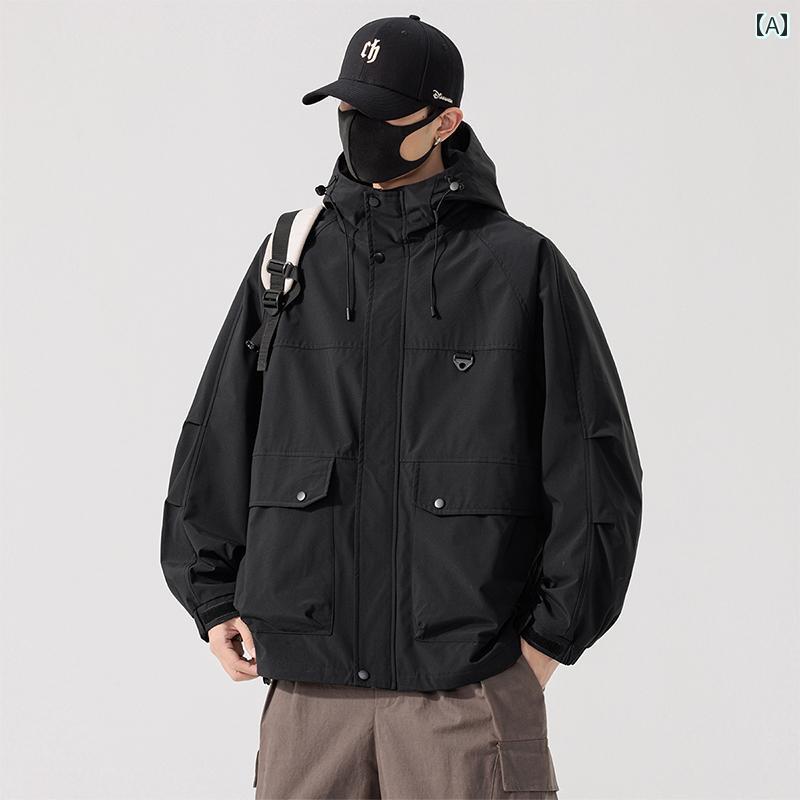 大きいサイズ メンズ メンズ新 ファッション 大きいサイズ 春 レジャー アウトドア 登山 フード付き ジャケット 防風 作業着 大きめ サイズ プラス コート