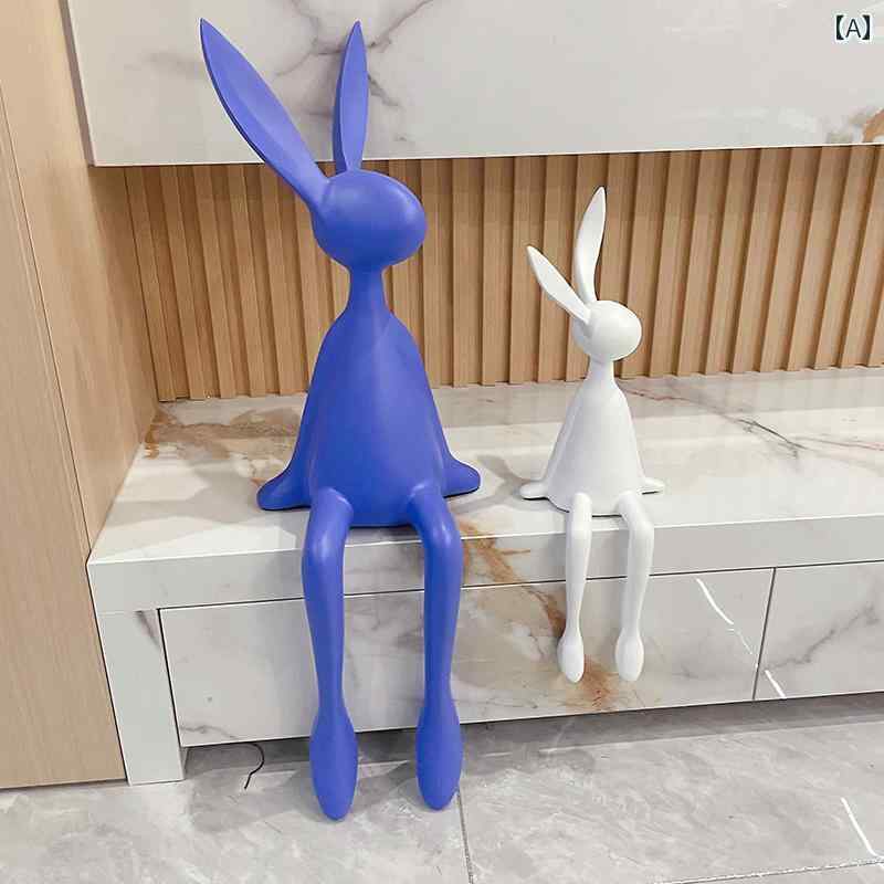 装飾品 インテリア なの 座っている 長い 耳の ウサギの 飾り リビング ルーム テレビキャビネット ホテル フロント デスク トップ 玄関 ポーチの 装飾
