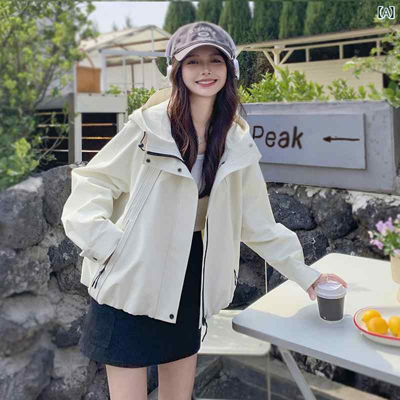 レディース ショート ジャケット 女性用 ホワイト スプリング ジャケット 春服 2025年 レディース ショート 丈 カジュアル 万能 スタイリッシュ 春秋 トップス｜LAONsChoice 10,278円