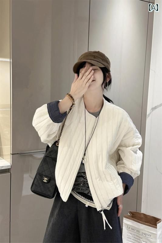 レディース ショート ジャケット パッド入りで 厚手 野球 ジャケット レディース ショート 秋冬 2025 ゆったり ハイエンド スモール トップ