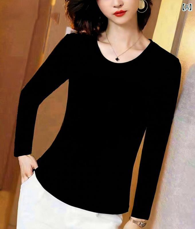 春夏秋 綿 長袖Tシャツ レディース モダールコットン 長袖 Tシャツ レディース 2025 プリント ファッション レイヤリング シャツ トップス 春秋