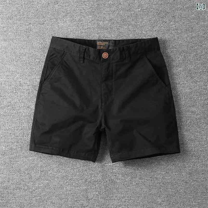 ショートパンツ メンズ 夏の 綿 無地 万能 七分丈 ショート パンツ メンズカジュアル 薄手 伸縮性