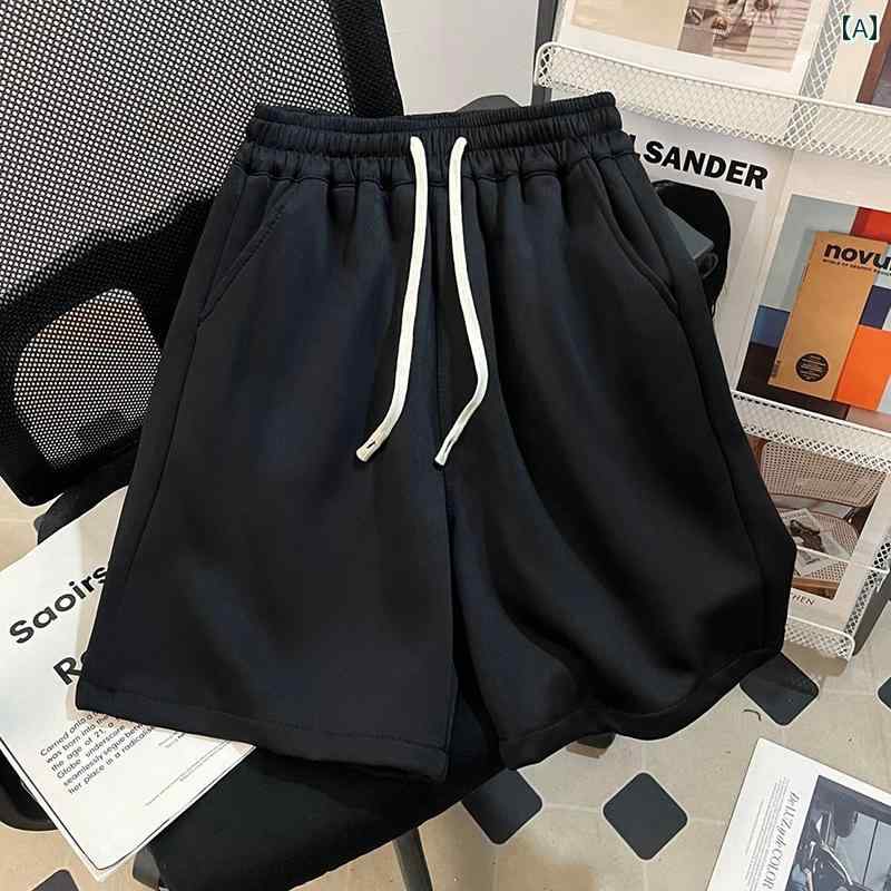 ショートパンツ メンズ クリーン フィット ブラック ショート パンツ メンズ 夏用 アウターウェア アメリカン 伸縮性 ウエスト カジュアル スポーツ 45 ポイント ズボン