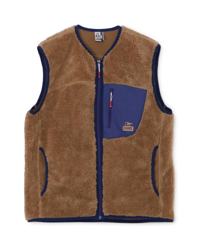[チャムス] アウター Bonding Fleece No Collar Vest レディース