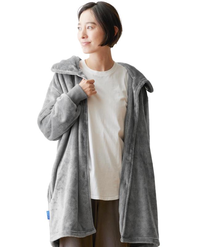 mofua (モフア) 着る毛布 あったか かいまき 3Way (襟付/ハイネック) 男女兼用 高密度 袖口ゴム 静電気対策