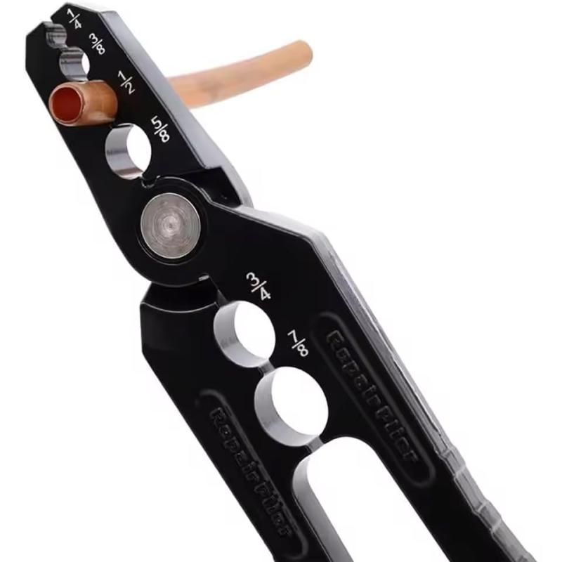 zmart CT-301 手動銅管ラウンダー フラットチューブ修理ペンチ 冷凍ツール ペンチ 直径1/4、3/8、1/2、5/8、3/4、7/8インチ 銅管ラウンダー 手動銅管修理工具 フラットチューブ修理 冷凍ツール 銅