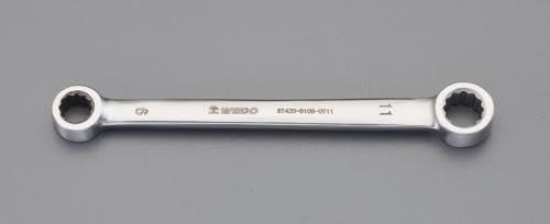 エスコ(Esco) 24x27mm 両口メガネレンチ(ｽﾃﾝﾚｽ製) EA616BS-9