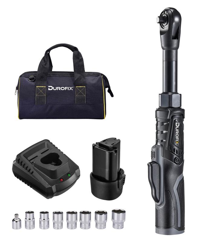 Durofix G12 10.8V 充電式ラチェットレンチ 電動ラチェットレンチ 3/8”(9.53mm) ブラシレス ソケット ケース付き RW1221-3P（日本語取扱説明書）