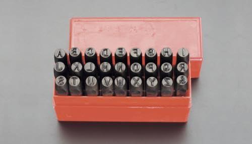 エスコ 3mm 英字刻印セット EA591-3