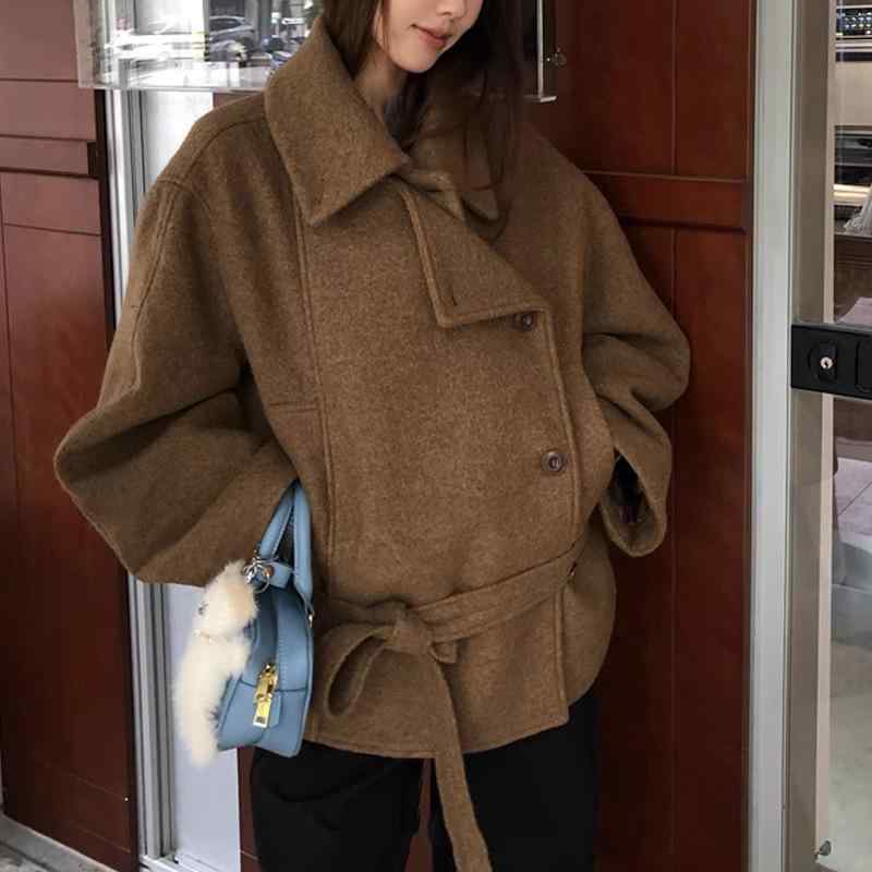 レディース 厚地の外套  絨毛 羊毛原料品 韓国 冬用 アウター 優しいこと 御前上等感 ロング丈 今めかしい