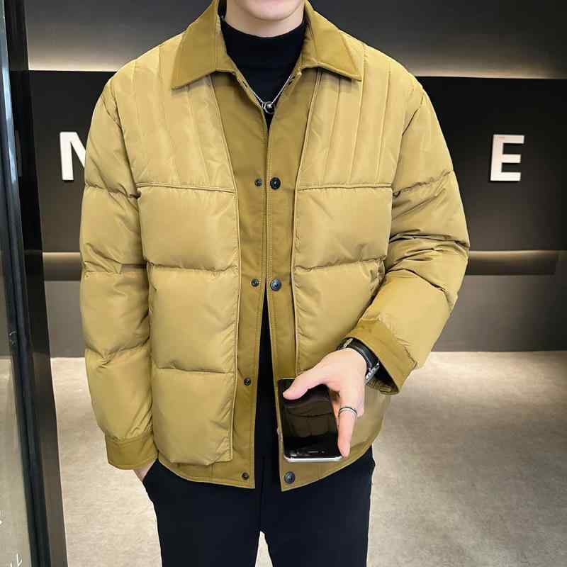 メンズ 落ち込む上衣 冬 白 うつり変わり 照明ランプ色つや 生あたたかい 軽さ 防寒 落ち込む  トップス