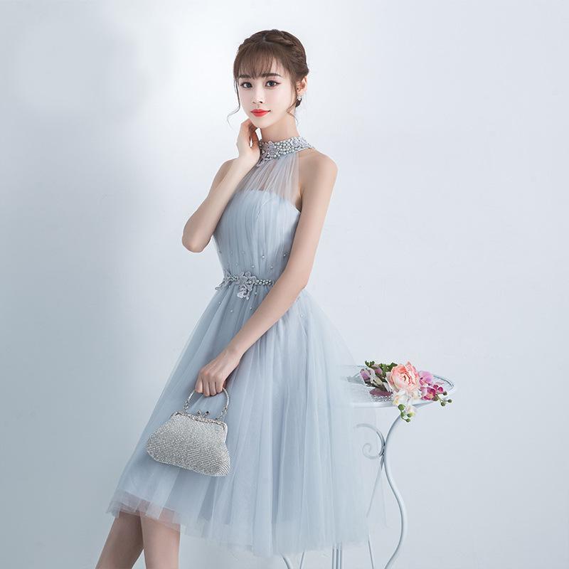 ワンピース レディース 夏 パーティー用 ハルターネック スリムフィット グレー 中長丈 フォーマルドレス ボディコンシャス イブニングガウン 軽量素材 伸縮性 吸湿速乾x2