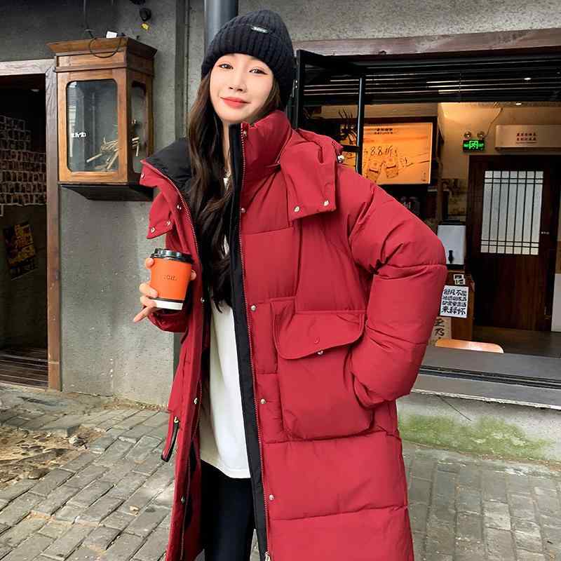 ダウンコート レディース 中長丈 暖か 厚手 コットン 黒 ゴールド 内側 冬用 アウター 普段使い 軽量 伸縮性