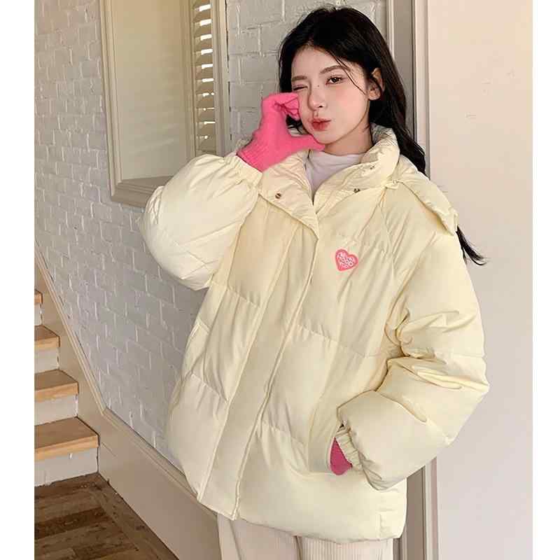 レディース ショート丈 厚手 ダウンコート ゆったり 韓国 かわいい 綿素材 ふわふわ アウター 冬用 軽量 暖か 吸湿速乾 ビッグシルエット